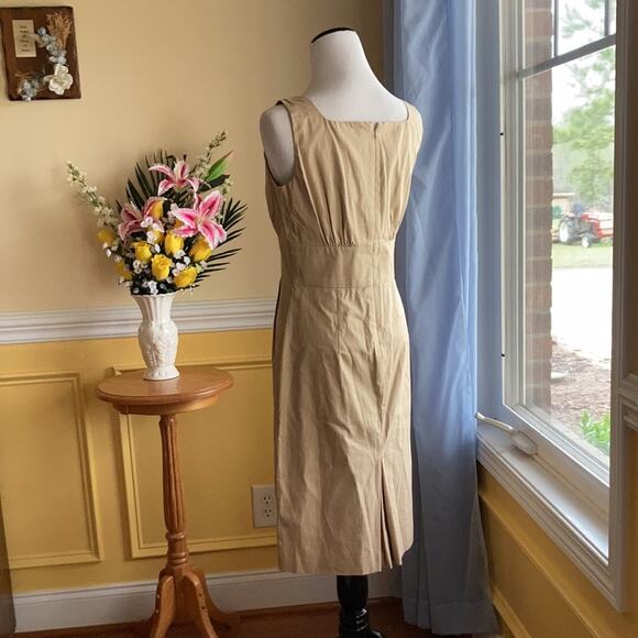 J. Crew Khaki Sleeveless Sheath Dress, Size 2 - Picture 4 of 10